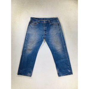 Vintage High Waist 90’s Mom Jeans Levi 501 button fly blue denim jeans 40x26